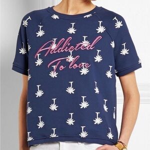 Zoe Karssen Wmn S Palm Tree Embroidered Addicted To Love Short Sleeve Sweatshirt